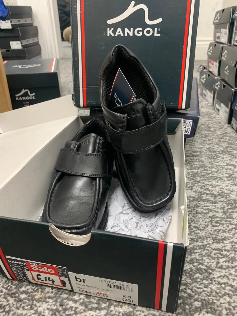 Kangol Kids Waltham Childs Shoes Moc Toe  Size Child 00 - Black Shoes for Childs Footwear Available in Different Sizes