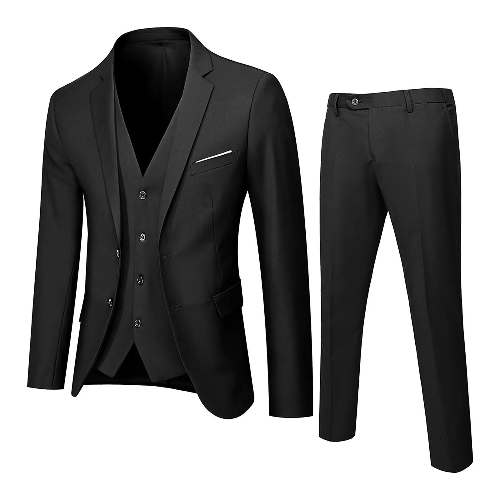 6 Colors Men’s Suit Slim 3 Piece Suit Business Wedding Party Blazers Vest & Pants Coats Jacket Carnival Formal
