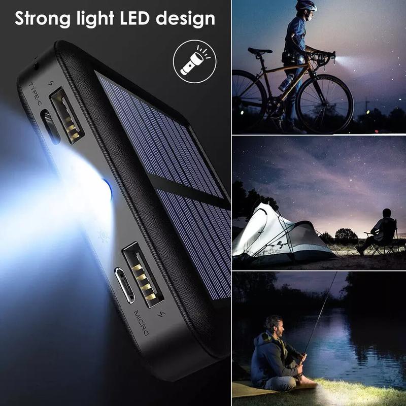 Portable 9000000mah Solar Power Bank USB Pack Battery Charger For Mobile Phone Smartphone 6