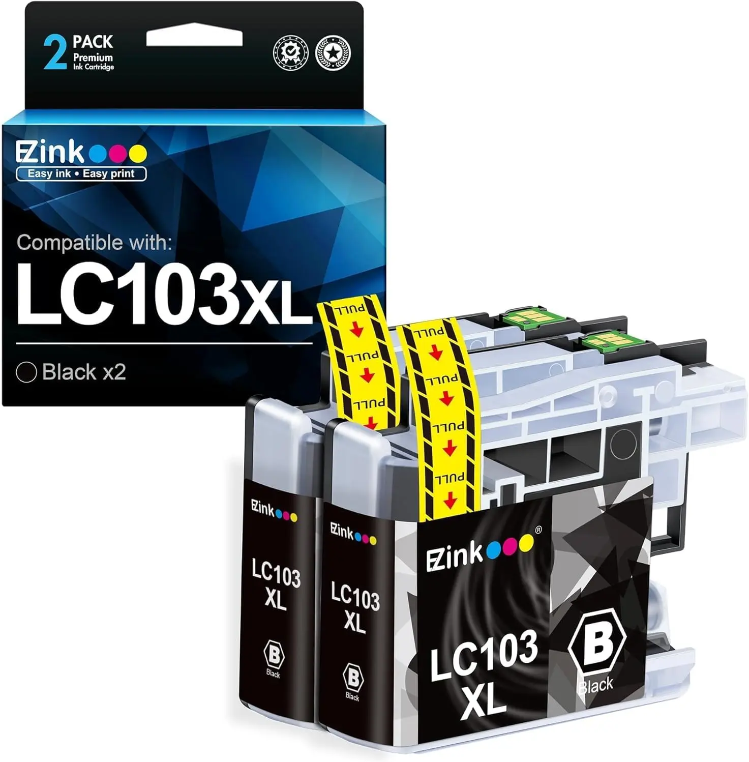 TRAHOO-Compatible Ink Cartridge Replacement for Brother LC-103XL LC103XL LC103 XL LC103BK High Yield Compatible with DCP-J4110DW DCP-J152W MFC-J285DW MFC-J870DW MFC-J245 MFC-J4310DW (2 Black)