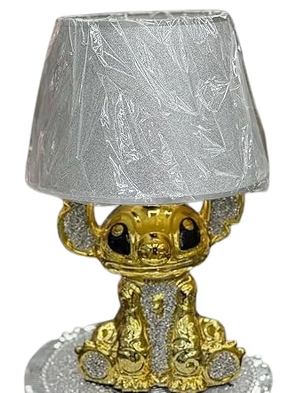 Bling Crushed Diamond Stitch Table Lamp with Silver Shade Ceramic Base Sparkling Bedside Home Decor Gift Gold