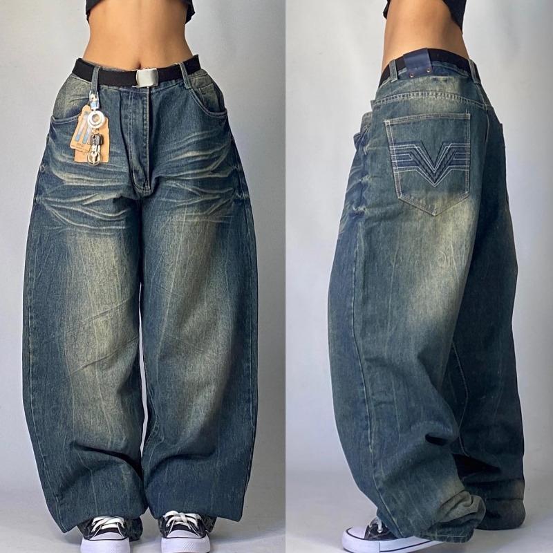 Product Introduction of Streetwear New Fashion Oversized Print Baggy Jeans Y2K Harajuku Hip-hop Vintage Pop Gothic High Waist Wide-leg Pants Trousers 9