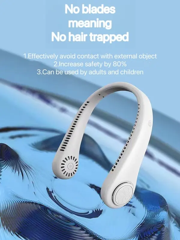 USB Portable Rechargeable Neck Portable Fan, Neck Portable, 5 Different Speed Selection, Mobile Handsfree Hanging Fan for Outdoor Sports, Home Use,Office Use, Mother's Day Gift, Father's Day Gift, Summer Gift,Easter Gifts 4