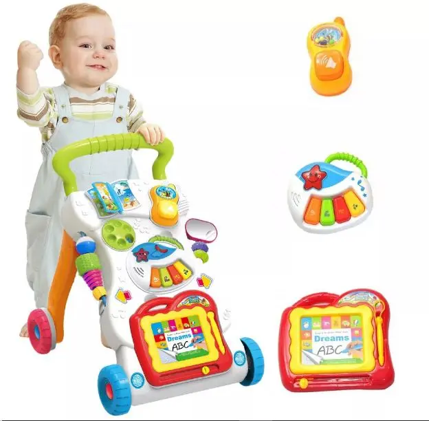 Multifunctional Baby  and Activity Bouncer with Musical Toys and Car Design - Durable Plastic Material - Unisex for Babies Over 9 Months container  baby walker