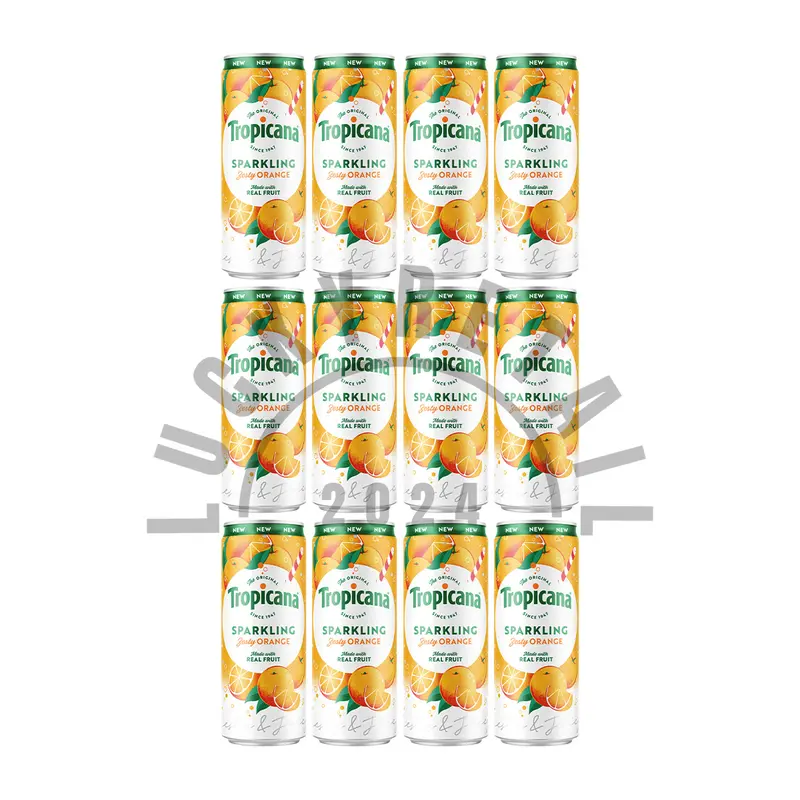 Tropicana Sparkling Real Fruit Juice Drinks 12 Pack (12 x 250ml) | Orange & Tropical Flavours | Refreshing Fruity Flavoured Beverage 2