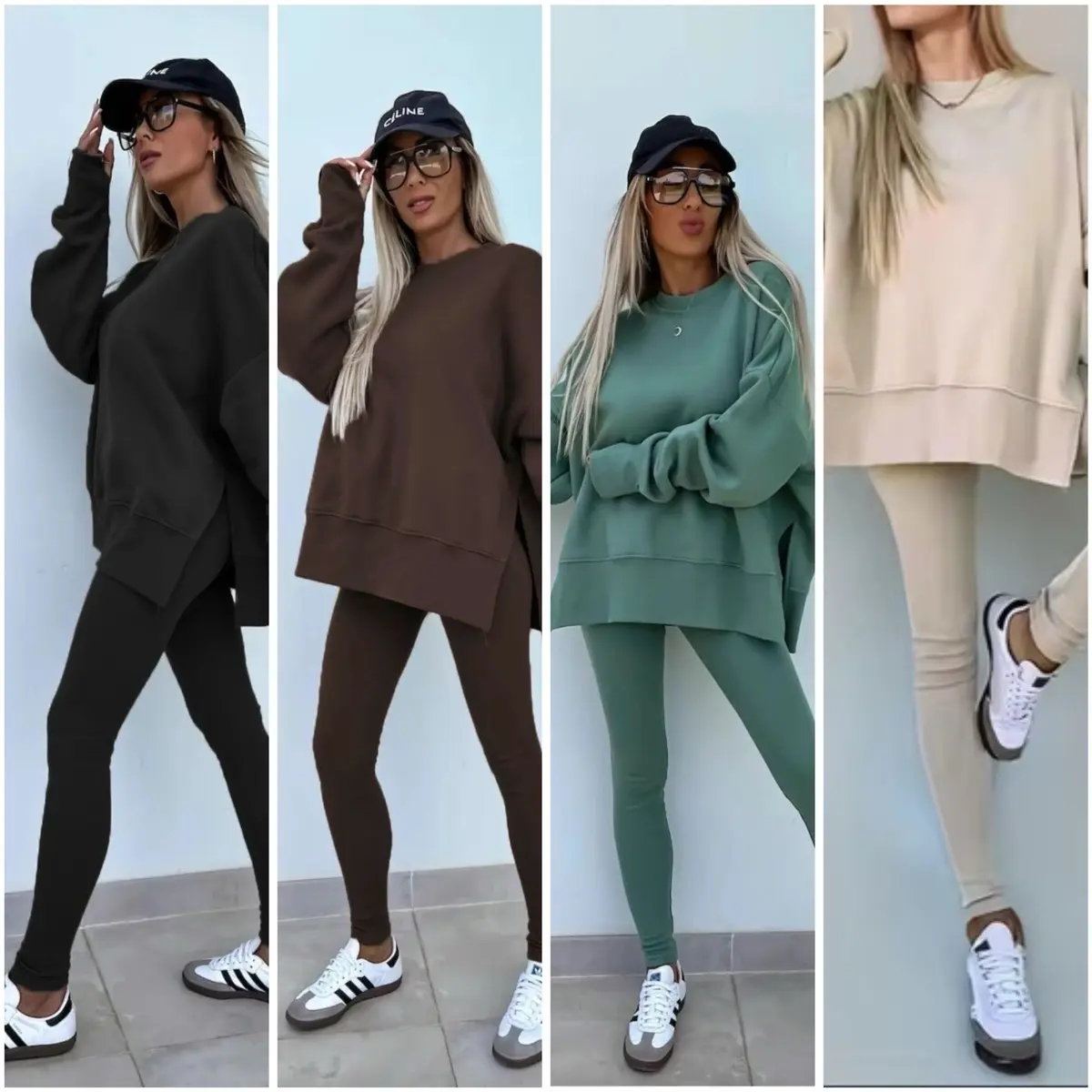 Women’s 2PCS tracksuit set ladies long sleeve long pants yoga autumn winter gym oversized loose pull over women outfit Comfort set