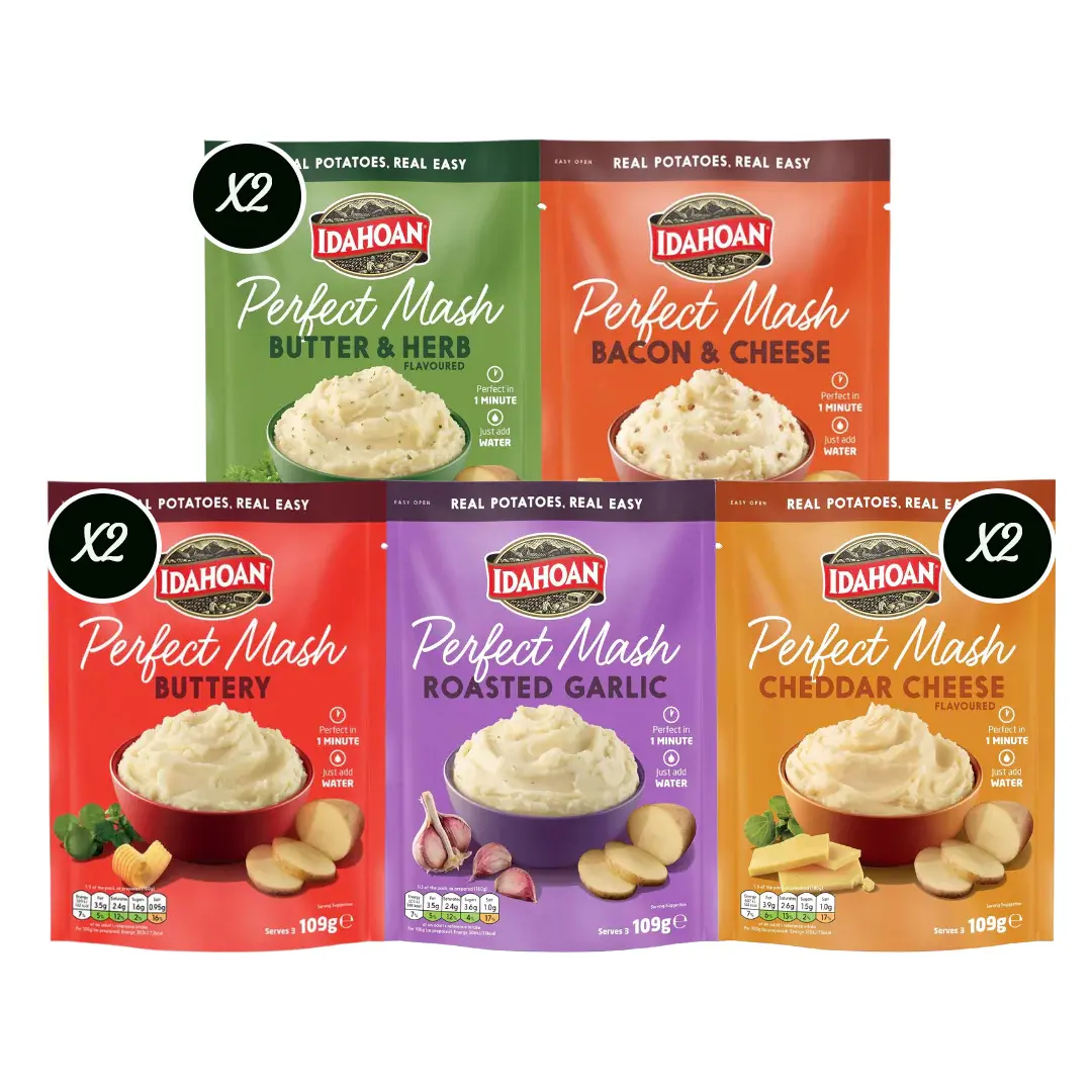 Idahoan Perfect Mash 8 x 109g Sachets in 5 different flavours