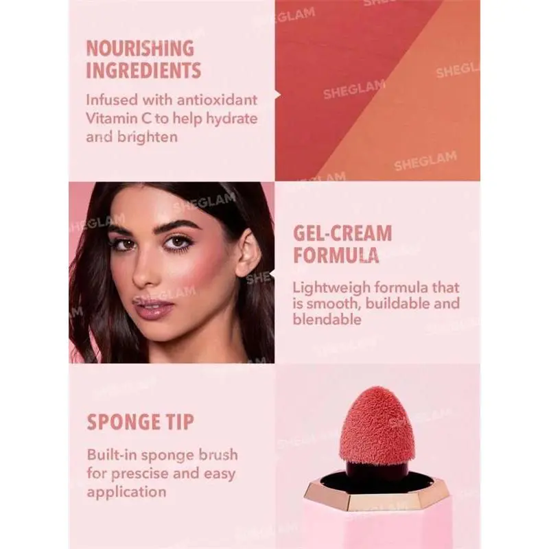 "SHEGLAM Color Bloom Liquid Blush Matte Finish - Gel Cream Blush, Long Lasting, Non-Fading, Highly Pigmented, Lightweight, Long Wear, Smooth Blusher - Black Friday Winter Gifts in Pink & Brown" Makeup Cosmetic 3