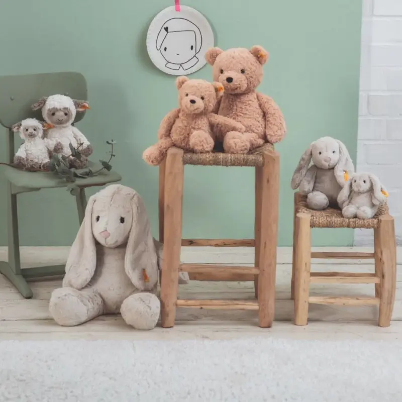 Steiff Soft Cuddly Friends My First Steiff Hoppie Rabbit Soft Toy - 38cm, Grey 6