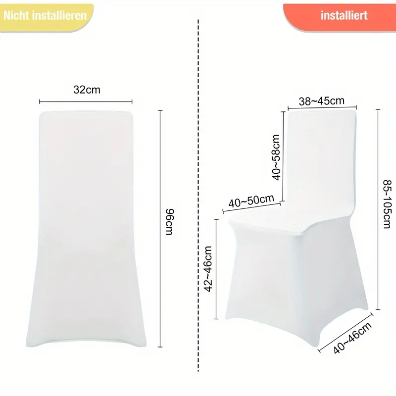 LARS360 Universal Chair Covers Spandex Stretch Chair Covers Removable Washable Swing Chair Covers for Weddings and Events Festive Decoration White - Pack of 50/100 1