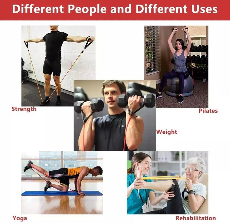Fitiness 11PCS Resistance Bands Set for Ultimate Workout Kit in CrossFit, Fitness, Yoga & Home Training 4