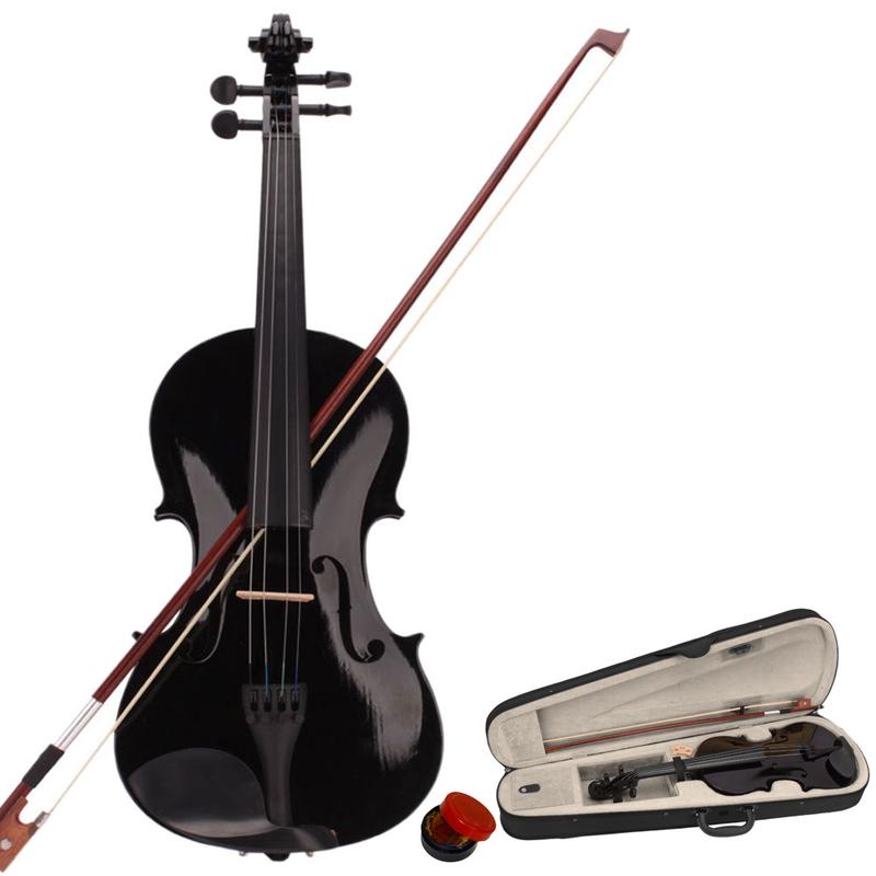 Product Introduction of New 4/4 Acoustic Violin Case Bow Rosin Black 19
