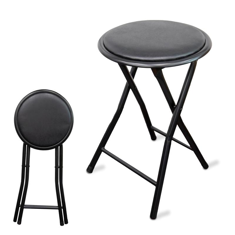 ZYBUX - Portable Round Stool - Folding, Compact, and Versatile for Home Office 1