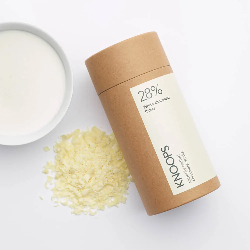 28% White hot chocolate flakes | Blend