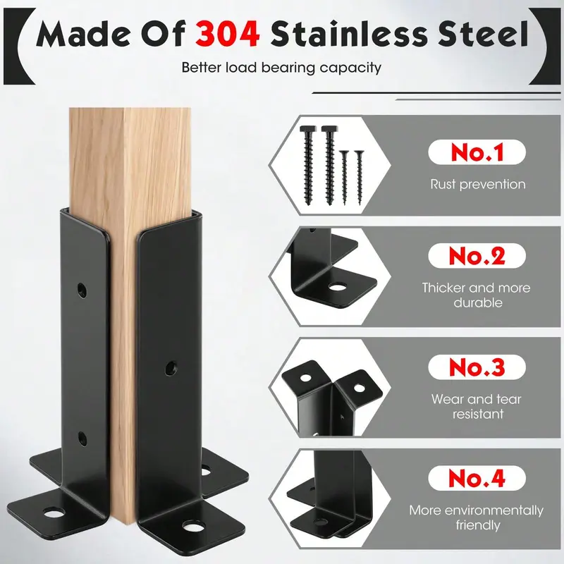 Product Introduction of Versatile 8 - Piece Deck Post Anchor Set: Perfect For Multiple Post Sizes, Heavy - Duty Repair Solution 6