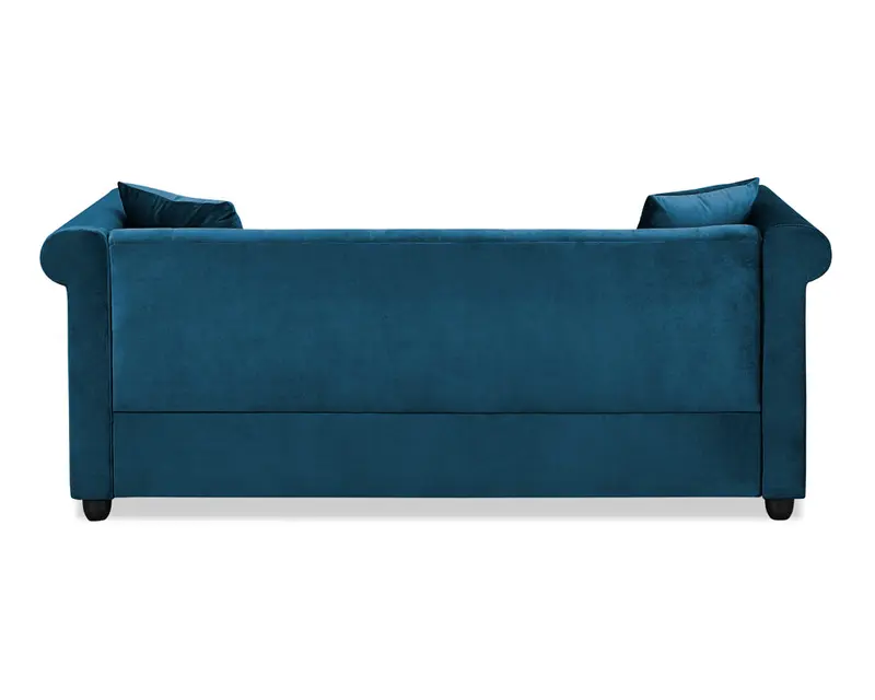 Ascot Chesterfield 3 Seater Sofa Blue Velvet 7
