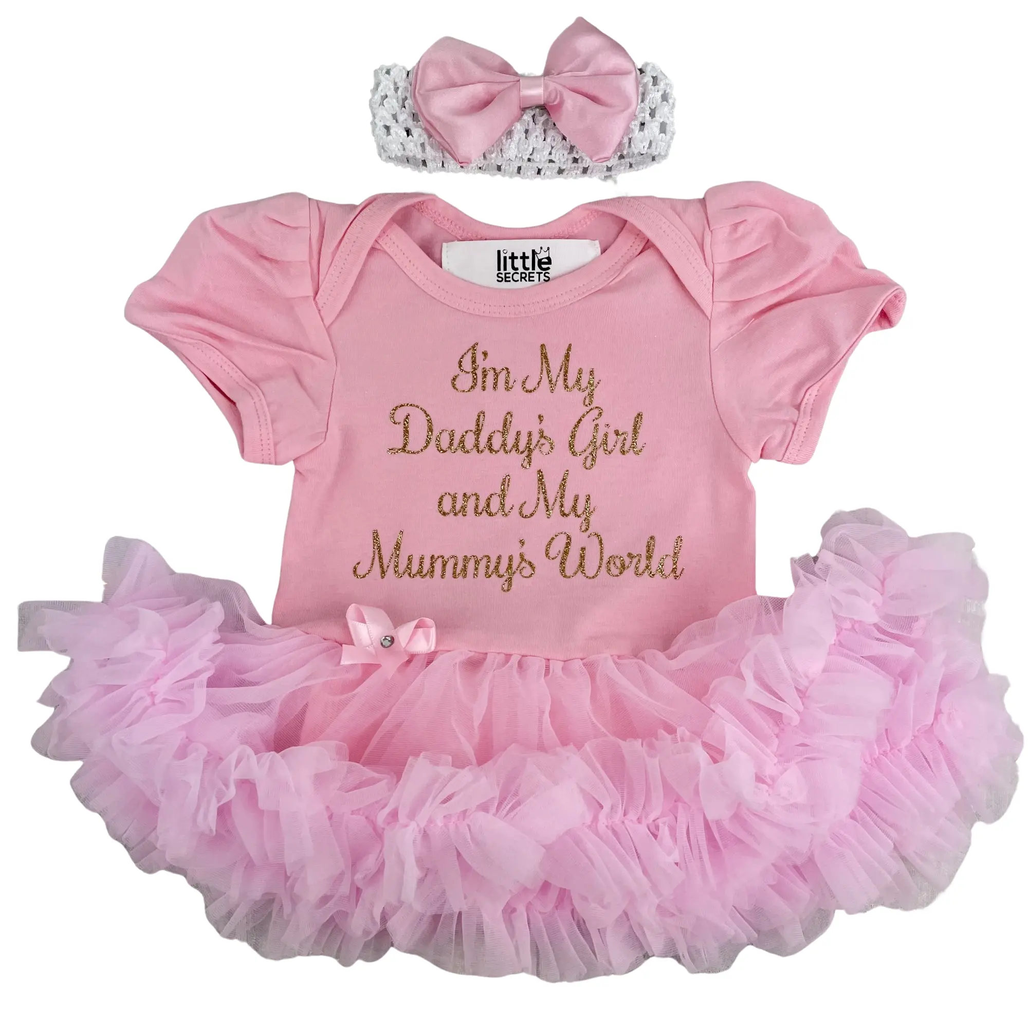 Newborn Baby Girl Tutu Romper, Mummy's World Daddy's Girl