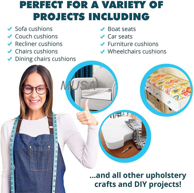 Upholstery Foam Cut to Any Size Foam Cushions seat Pads high Density Foam Replacement Sofa seat Foam (20" X 30", Upholstery Foam Thickness 3") Fabric Soft Sets Plaid Waterproof Wrinkle-resistant Red 6
