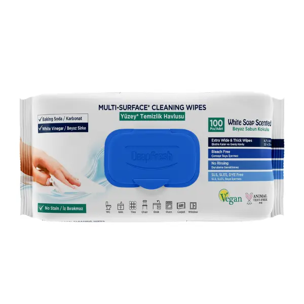 Deep Fresh Multi Surface Cleaning Wipes White Soap Scented 1 x 100pcs 0