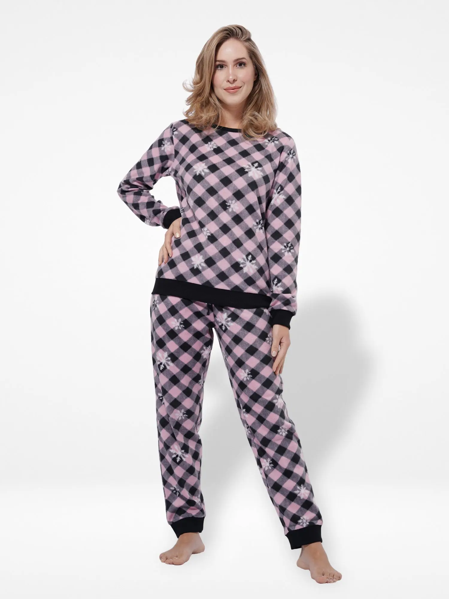 Christmas Classy Check Women  Wear Pajama Set.