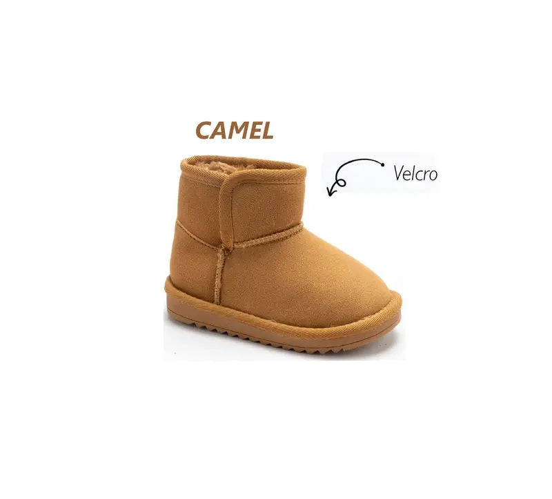 [SCL CLOTHING] Infant Girls Fur Lined Ankle Boots Outdoor/Indoor Velcro Closing Autumn/Winter Stylish Comfortable Baby Boots (Sizes UK 3-7 / EU 19-24) 1