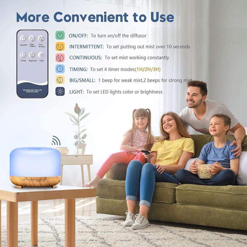 XMAS GIFT 500ml Oil Diffuser HUMIDIFIER - 4 in 1 Aromatherapy, Humidifier, Night Light 5