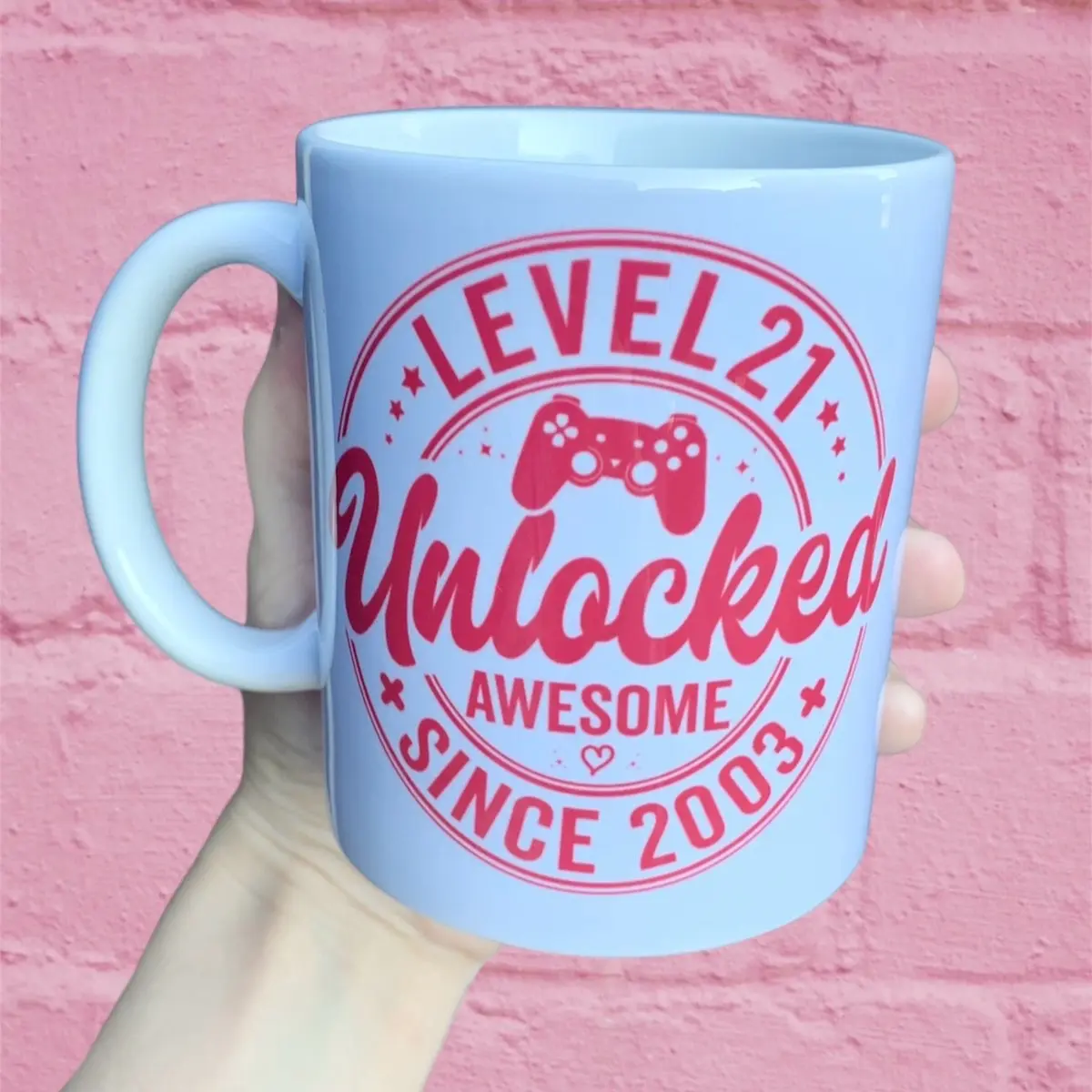 21st Birthday mug gift for her, 2003 Birthday, level 21 unlocked, awesome since 2003, born in 2003, 21st keepsake