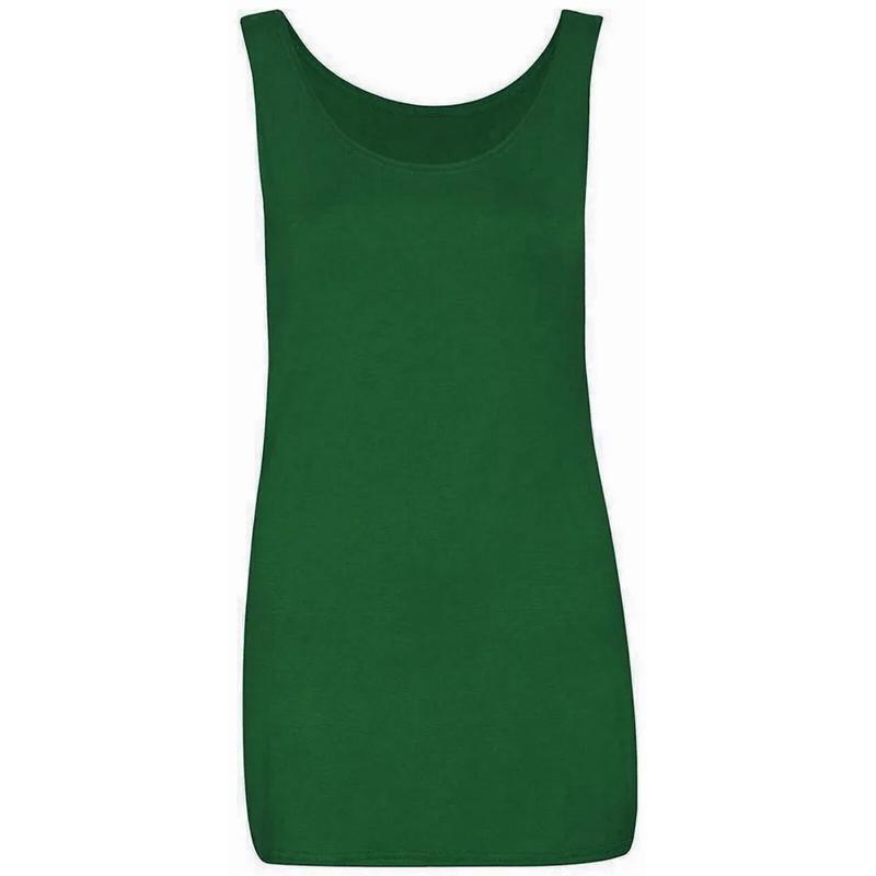 Women Ladies Plain Sleeveless Vest Scoop Neck Top Plain Stretchy Tank Top T-Shirt UK 8-26 3