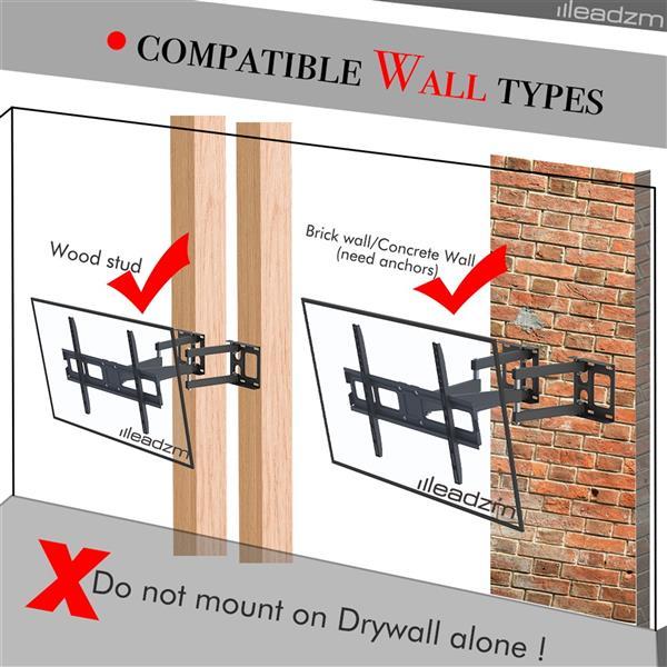 Product Introduction of TMSS-104 32"-70" Corner Full Motion Articulating TV Wall Mount Bracket Max Weight 50Kg VESA 600*400 38