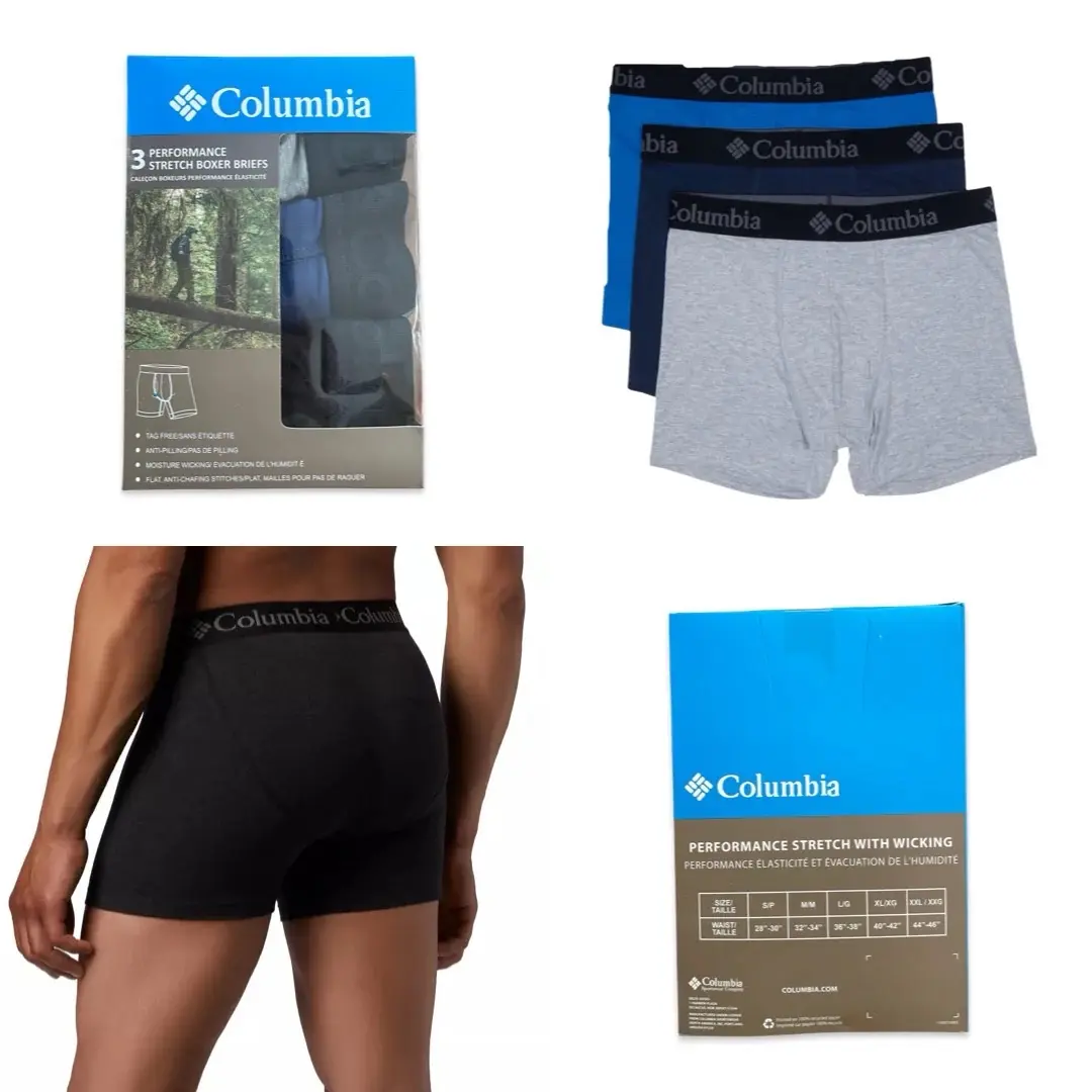Columbia Men's Cotton Stretch Boxers for Comfortable Underwear - Menswear