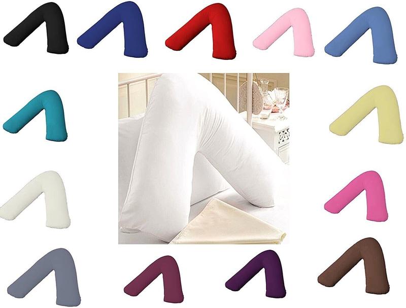 V Shaped Pillow & Pillow Cases SOLD SEPRATLY OR AS A PACK Back Support Extra Filled Orthopaedic Pregnancy Nursing Maternity Pillow with Pillow Cases 0
