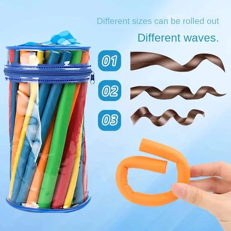 42 Pcs/Lot Heatless Curling Rod Soft Sponge Hair Curler Roller Foam Bendy Twist Curls Tool DIY HairStyling Hairdressing Tools 1