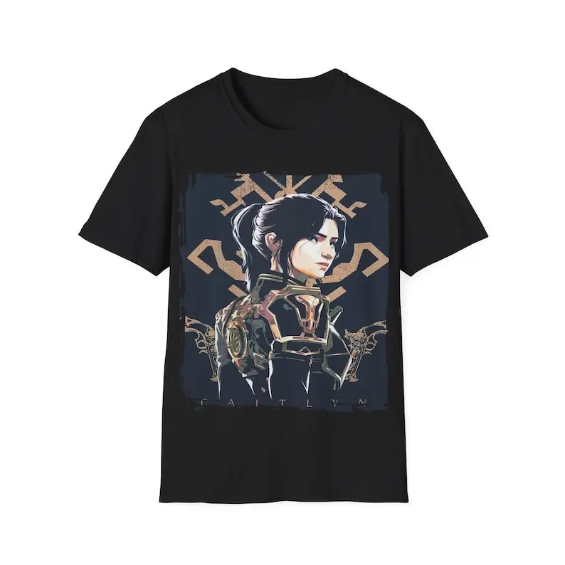 Unisex Gaming shirt Caitlyn / Softstyle Tshirt / Anime shirt Cotton Menswear Polyester Top