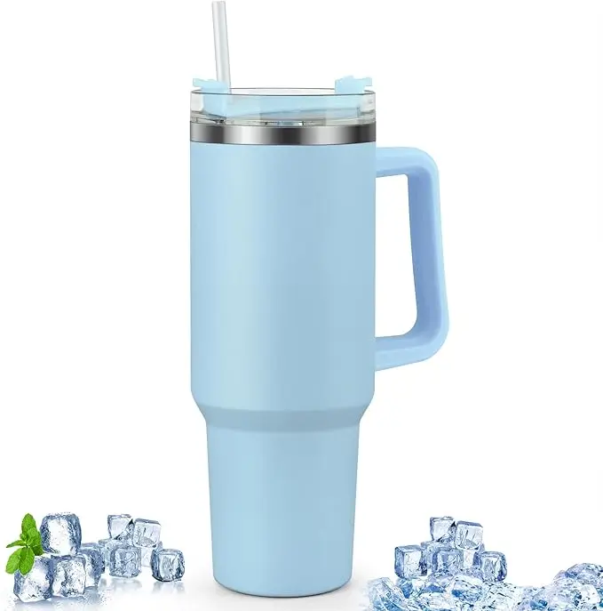 40oz Stainless Steel Vacuum Insulated Tumbler with Straw and Lid for Hot and Cold Drinks - Drinkware Coffee Flasks Mug Thermal