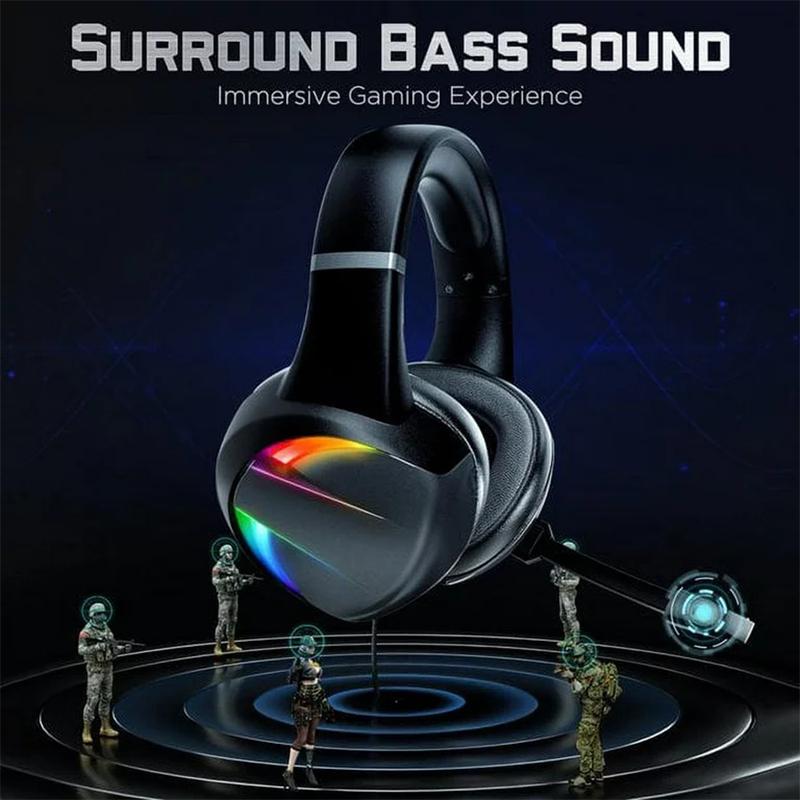 Product Introduction of RGB Gaming Headset with Noise Canceling Microphone Surround Sound LED Headphones for PS5 PS4 Xbox One PC Laptop Mac Computer PC 59