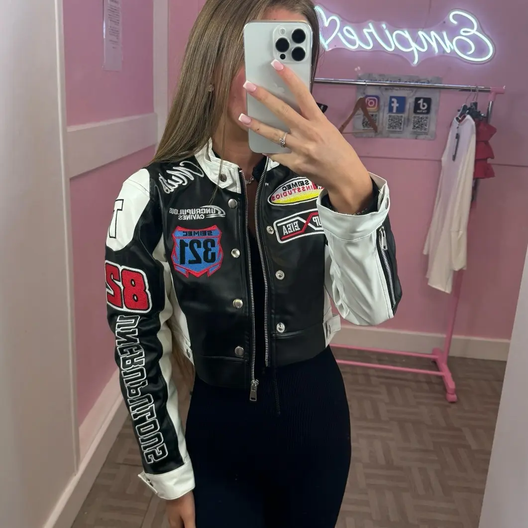 Racer Zip Up PU Biker Jacket