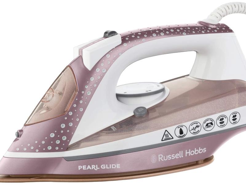 Russell Hobbs Pearl Glide Steam Iron, Pearl Infused Ceramic Soleplate for smoother glide, 315ml Water Tank, 150g Steam Shot, 40g Continuous steam, Anti-drip & Anti-calc function, 2m Cord, 2600W, 23972 2