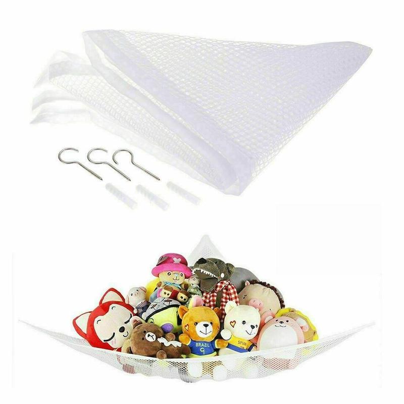 Pack OF 2 Pcs Teddy Hammock With Hooks Large Mesh Net Keep Baby Childs Bedroom Nursery Tidy Wall Sling Soft Toy Storage Organizer For Stuffed Animal Organiser 6