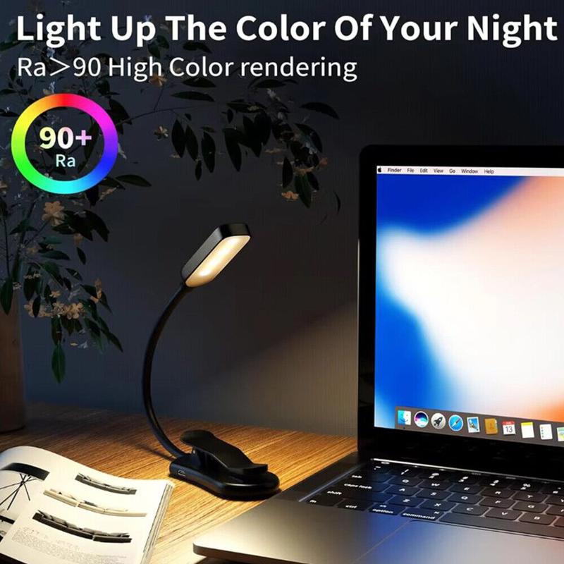 10LED Rechargeable Book LED Clip-on Reading Light 3 Color Temperature USB Lamp. 6