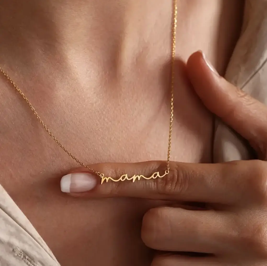 Chic Mini 'Mama' Letter Pendant Necklace, Fashion Accessories- Titanium Steel, Perfect for Mother's Day & Birthday Gifts