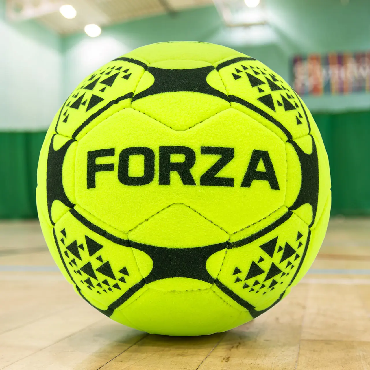FORZA Indoor Footballs [3 Sizes] | Fluorescent Yellow Footballs Designed For Indoor and Laminate Surfaces - Ideal for Schools, Sports Centres & Coaches