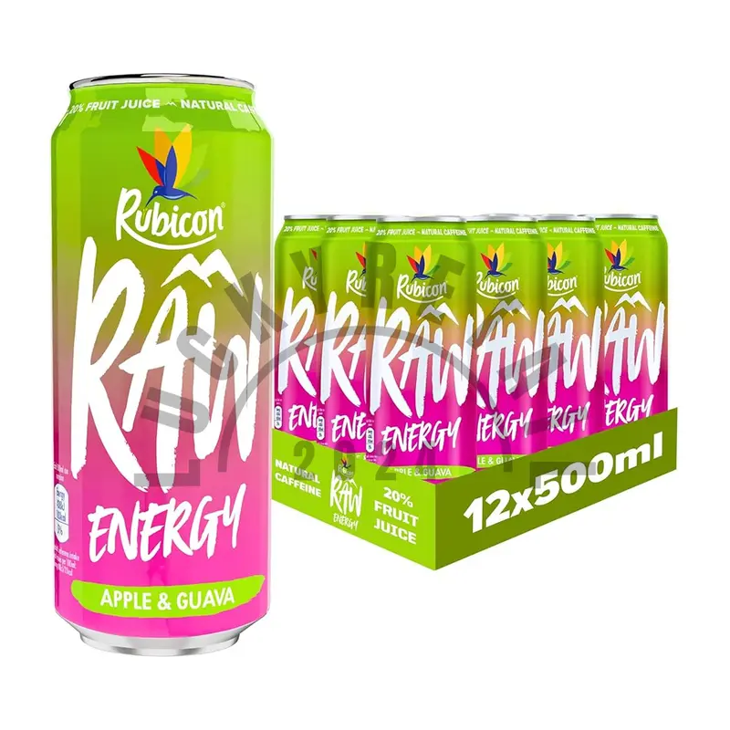 Rubicon Raw Energy Drink Sports Beverage 12 x 500ml Cans | Fruit Juice | Sports Beverage 2