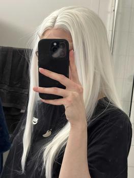 Product Review of Hairstyle Ideas Women's 28inch Long Straight Synthetic Lace Front Hair Wigs, Glueless Natural Fluffy Heat-resistant Wigs without Bangs, Trendy Synthetic Wigs for Party, Daily Hairstyle Ideas, Gifts for Girlfriend from i**❀ 1