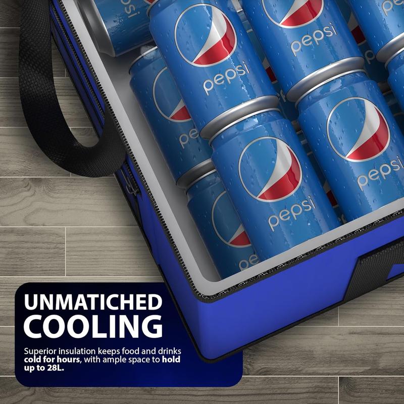 ZENO Cooler Bag | 28L Cool Bag Box | Thermal Food Delivery Bag | Large Insulated Picnic Lunch Bag | Cool Box | Grocery Shopping Bags | Cooling Bag for Camping BBQ Shopping Fishing Family Outdoor 1