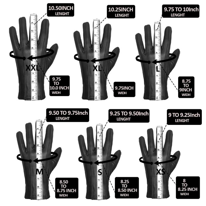 Mens Leather Gloves soft feel fully lined fleece winter warm outdoor walking new 1