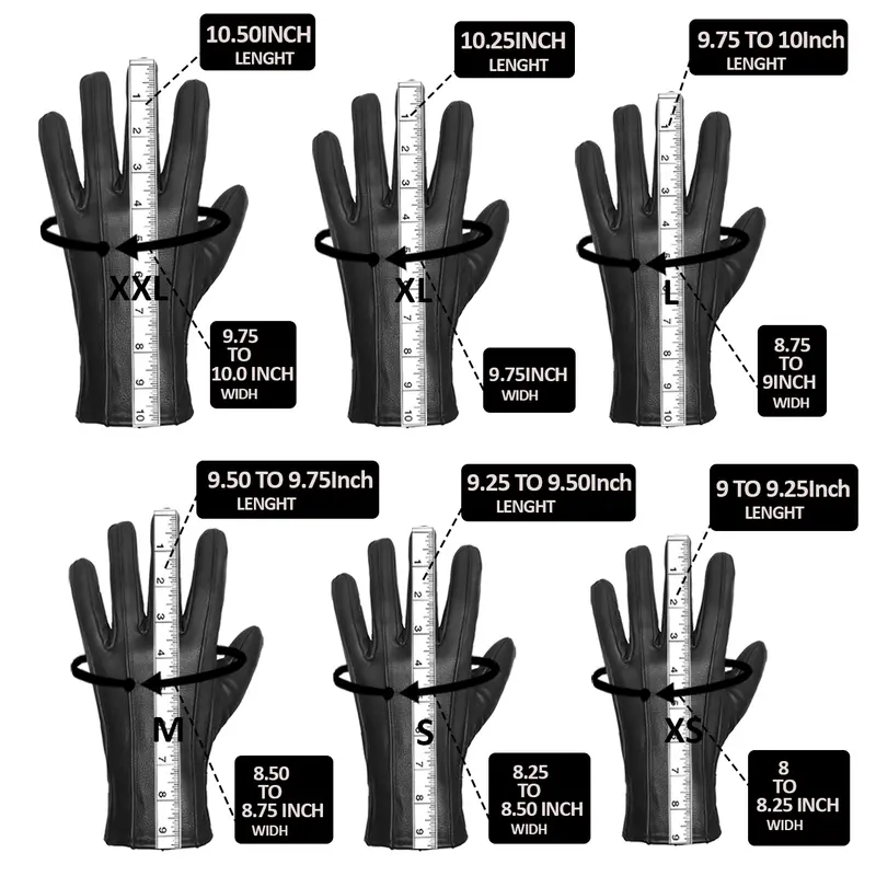 Mens Leather Gloves soft feel fully lined fleece winter warm outdoor walking new 1