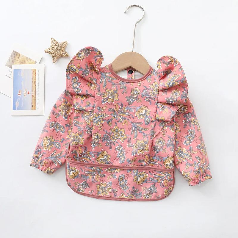 Long Sleeves Waterproof Adjustable Feeding Bibs 3