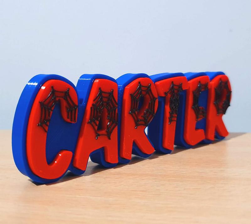 Spider Man-Inspired 3D Name Plate, Personalised Desk Display for Gamers and Fans 5