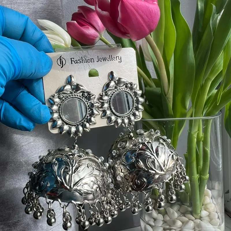 Extra large Oxidised Jhumkas earrings 1