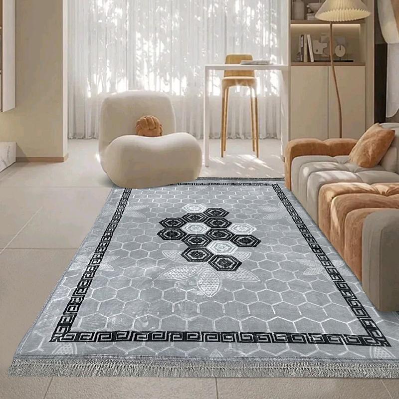 DIAMOND SHAPED GREEKY NON SLIP MACHINE WASHABLE GREEKY DESIGN SOFT 160X230CM AND 200X300CM 2
